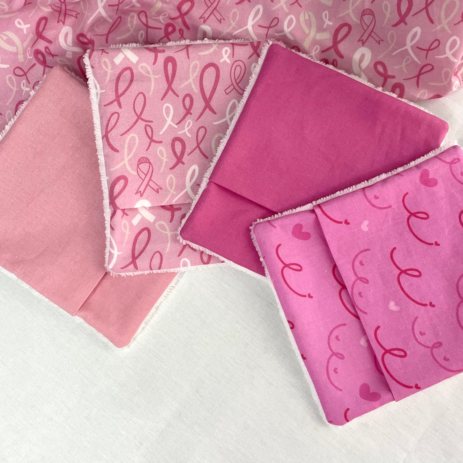 Lingettes démaquillantes réutilisables - Octobre rose