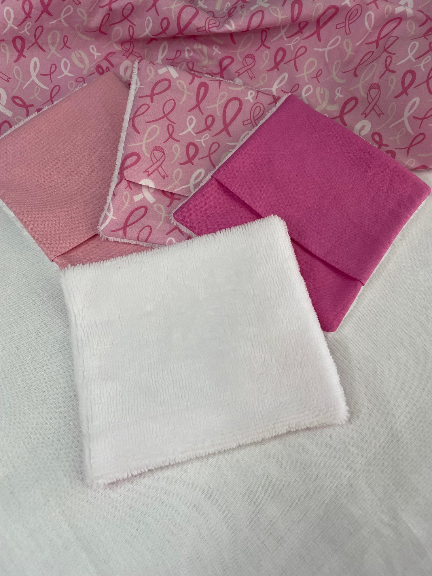 Lingettes démaquillantes réutilisables - Octobre rose