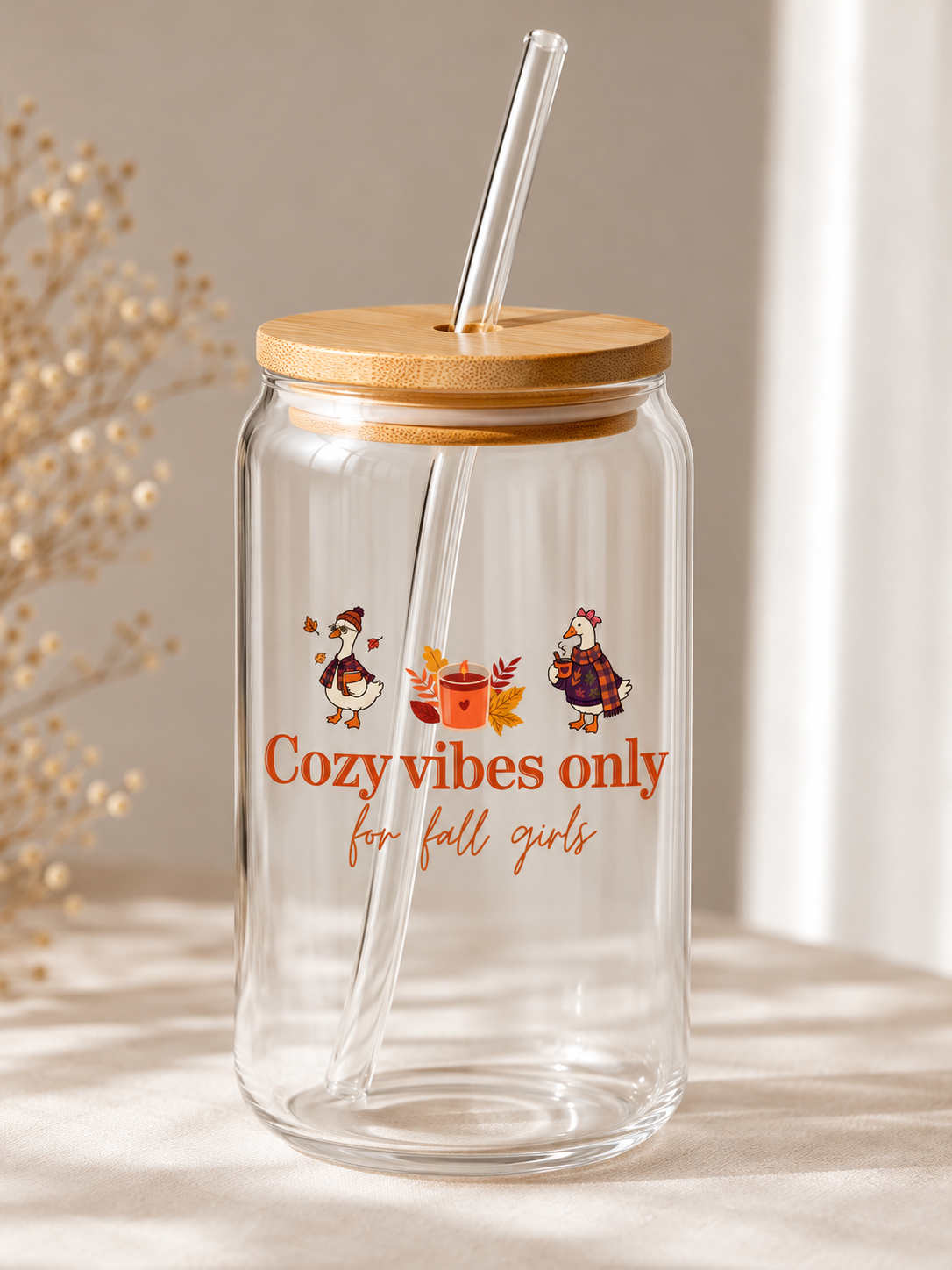Verre paille - Cozy Vibes Only