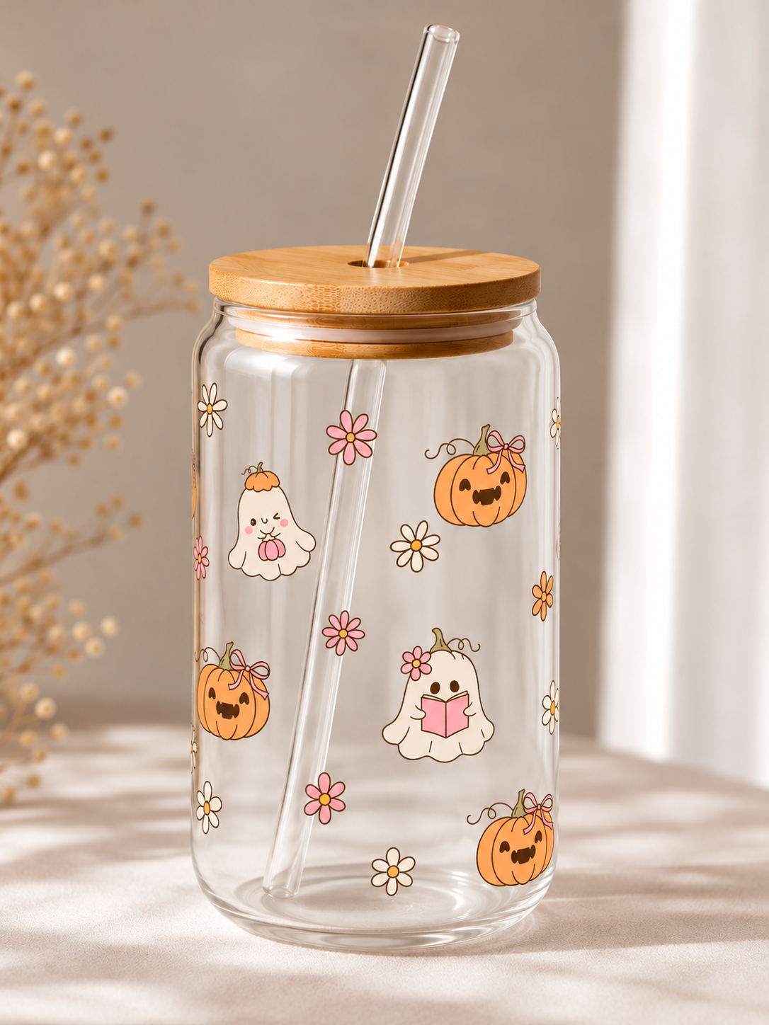 Verre paille - Pumpkin Ghost
